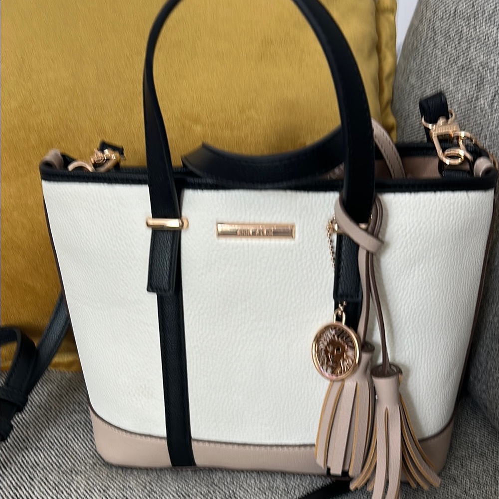Anne Klein White and Black Tote Bag